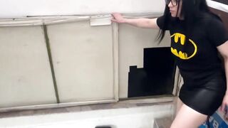 My neighbour goes upstairs to aid me with the work