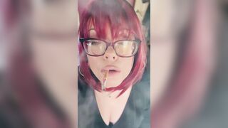 Miss Tina Snua Likes To Dangle Her Cigarette! Smokin' Smoker Glasses