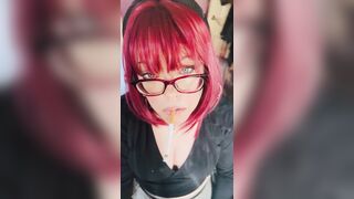 Miss Tina Snua Likes To Dangle Her Cigarette! Smokin' Smoker Glasses