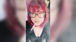 Miss Tina Snua Likes To Dangle Her Cigarette! Smokin' Smoker Glasses