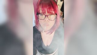 Miss Tina Snua Likes To Dangle Her Cigarette! Smokin' Smoker Glasses