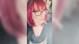 Miss Tina Snua Likes To Dangle Her Cigarette! Smokin' Smoker Glasses