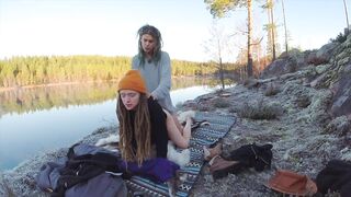 Sex on a reindeer skin next to a forest lake - RosenlundX - 60fps