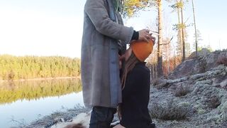 Sex on a reindeer skin next to a forest lake - RosenlundX - 60fps