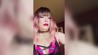 Miss Tina Snua Clothed In Pink Smokes A Richmond Superking Cigarette With Lots Of Dangling - OMI OME Snap Inhales Smoke Rings