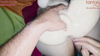The realistic sex doll "Scarlett" by Tantaly is getting drilled whilst my dark hole is destroyed