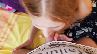 Cute cutie take giant penis unfathomable in her soaked throat, flawless oral-job for large penis.