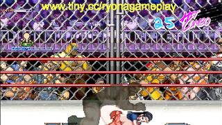 Hawt lady having sex with large chap in public in Mugen ryona comics game clip