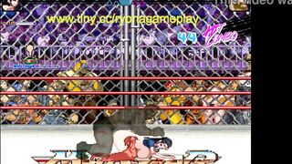 Hawt lady having sex with large chap in public in Mugen ryona comics game clip