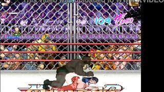 Hawt lady having sex with large chap in public in Mugen ryona comics game clip