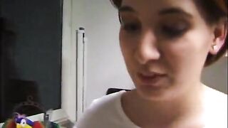 Amateur brunette hair doxy fucked in pov action