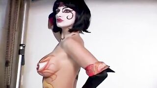 Brittany Andrews Outstanding Dragon Body Paint Smoke Tease!