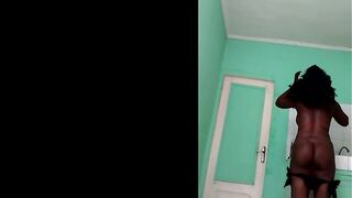Elvie Lewd with sex tool on the wall - Part