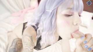 Kawaii teen likes to suck large weenie and eat ravishing cum