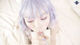 Kawaii teen likes to suck large weenie and eat ravishing cum