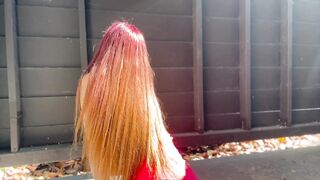 Artemisia Love is sexually excited outdoor showing her soaked titties