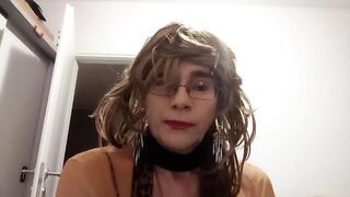 Shemale mother I'd like to fuck shows off and performs striptease in her fresh underware and spruce sandals