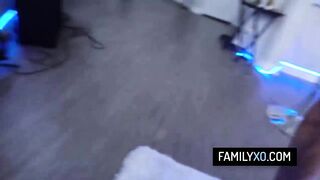 Sexy brunette hair stepdaughter takes stepdad's weenie in her cunt for supplementary money