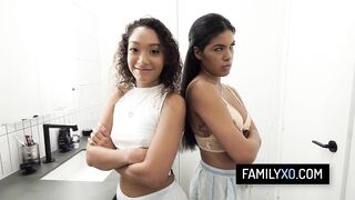 Concupiscent stepdaughters let their stepdaddy bang 'em for stepfather's day