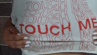 Nasty lalin girl beauty plays with her titties CrazyHappyCouple