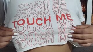 Nasty lalin girl beauty plays with her titties CrazyHappyCouple