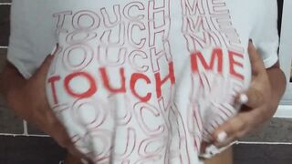 Nasty lalin girl beauty plays with her titties CrazyHappyCouple