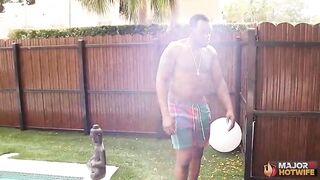 Karina Valentina Rome Major Breasty Brunette hair Hotwife Pool Facial Enjoyment!