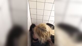 Lesbians get hot in toilet cubicle