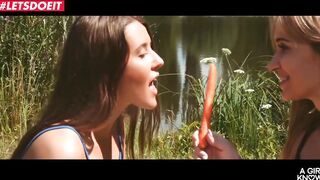 Hot Lesbian Sex in the forest with European Babes