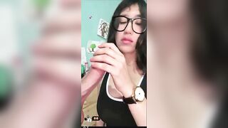 Movie scene of an AI giving a fellatio