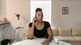 Kendra keeps burping as that babe takes this important call