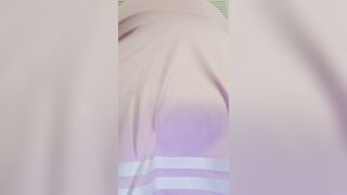 Plugged big beautiful woman Rides Large Realistic Vibrator In A Pink Cheerleader Suit