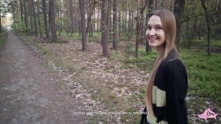 Hot nymphomaniac in the forest made me cum in her throat