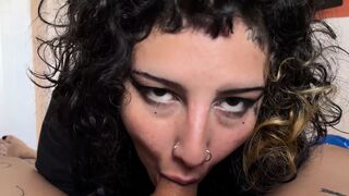 Colombian gothic wench gives the superlatively good blow job ever