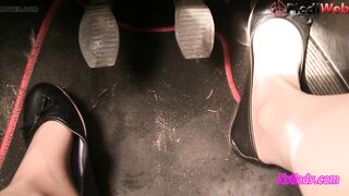 Nyllady's Revving in Ebony Ballet Flats and In nature's garb Sheer Hose