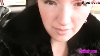 Nyllady's Revving in Ebony Ballet Flats and In nature's garb Sheer Hose