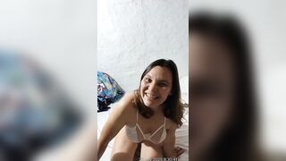 Aged stepmother is very lustful and rubs her snatch