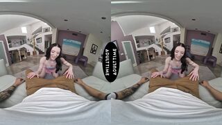 UP CLOSE VR - Pretty Tiny Brunette hair Celestina Blooms Is Longing A CREAMPIE From U - POV