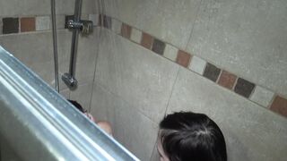 Lesbo shower with dulcemorena and youthful minitommy