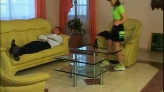 Slender Teen Drilled and Spunk flow on Face by a Vintage Biggest Weenie