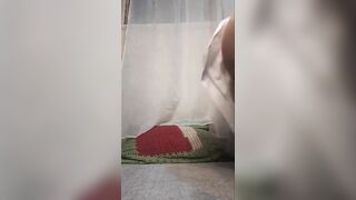 Sexy Brunette hair with Natural Boots Banged W/ in Throat Taking Cum