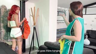 Aikabett screws the maid, this babe's a very indecent gal