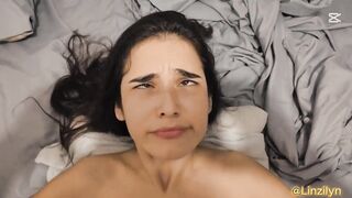 Le hago una mamada garganta profunda a mi rommate de bienvenida, Termina llenándome el coño de leche