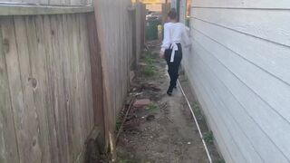 Void urine outside ended with astonishing outdoor fellatio-job / diosaera