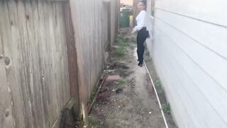 Void urine outside ended with astonishing outdoor fellatio-job / diosaera