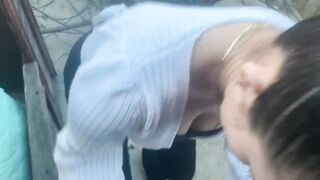 Void urine outside ended with astonishing outdoor fellatio-job / diosaera