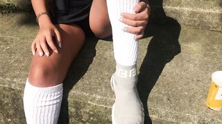 chicks urinating in the street very casual????????