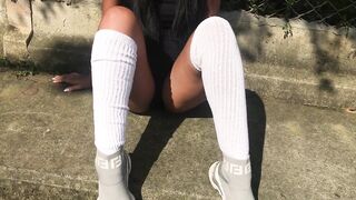 chicks urinating in the street very casual????????