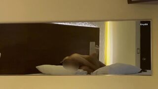 POV Cogiendo frente al espejo con mi'mante en un motel