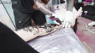 Breathtaking Tattoo Playgirl with Large Titties enjoys ANAL bang whilst getting a Tattoo - ATM&Gaping